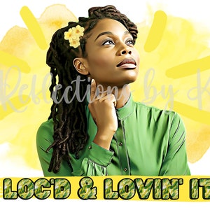 Locs SVG, Black Woman Locs SVG, Braided woman svg, Black Girl SVG cricut, African American clipart, summer svg, #Locd and Lovin it yellow