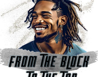 Clipart afro-américain, clipart Black Man avec Locs, beau sourire pour vos créations de sublimation ou de t-shirt, #From The Block To The Top