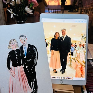 Live Guest Portrait, Live Guest watercolor Painting, Live Wedding sketch, Live Portrait Painting, Wedding Painting, Arizona Guest Painting