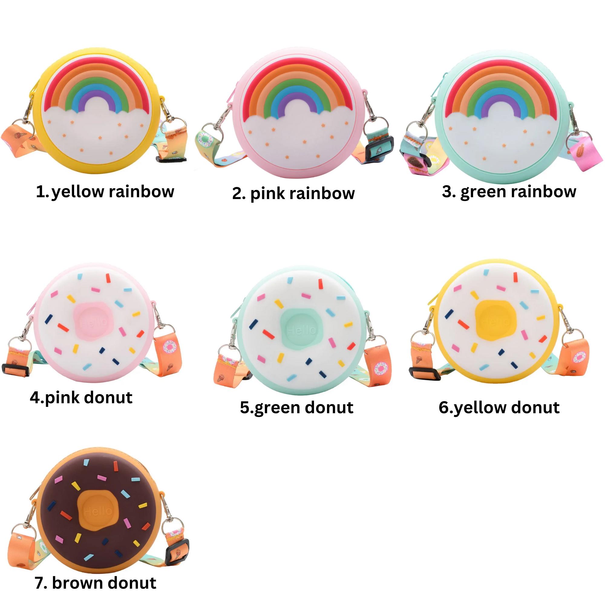 Sac à Main Donut Pour Petites Filles - Bandoulière Réglable, Silicone Souple, Mignon Avec Oreilles De Souris - 3