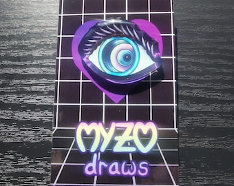 Eye Camera Acrylic Pin, Vaporwave Aesthetic Accessory