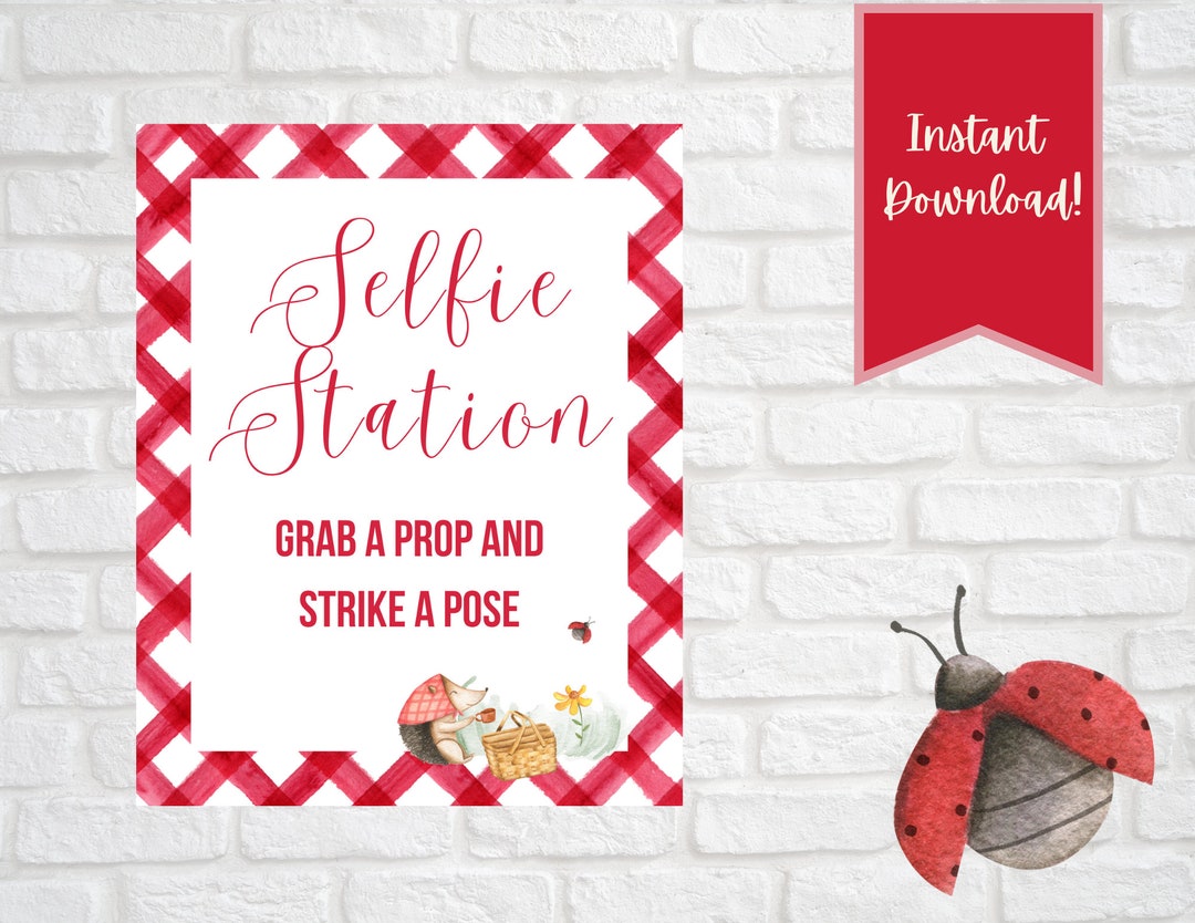 Selfie Station Sign Picnic Baby Shower Sign Printable Signs Baby Shower ...