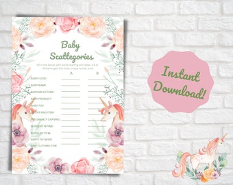 Baby Shower Game Baby Scattegories | Baby Shower Game Baby Scattegories | Instant Download | Printable Game | PDF Printable