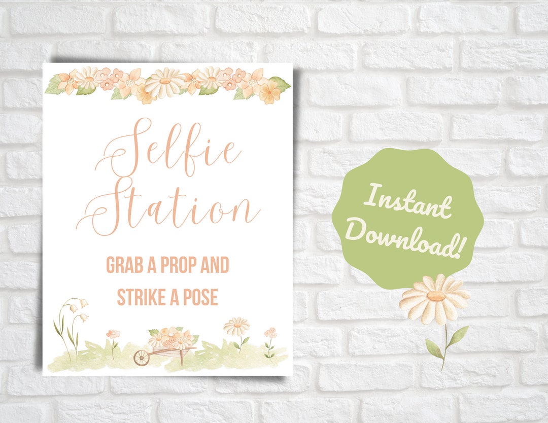 Selfie Station Sign | Spring Baby Shower Sign | Printable Signs | Baby ...