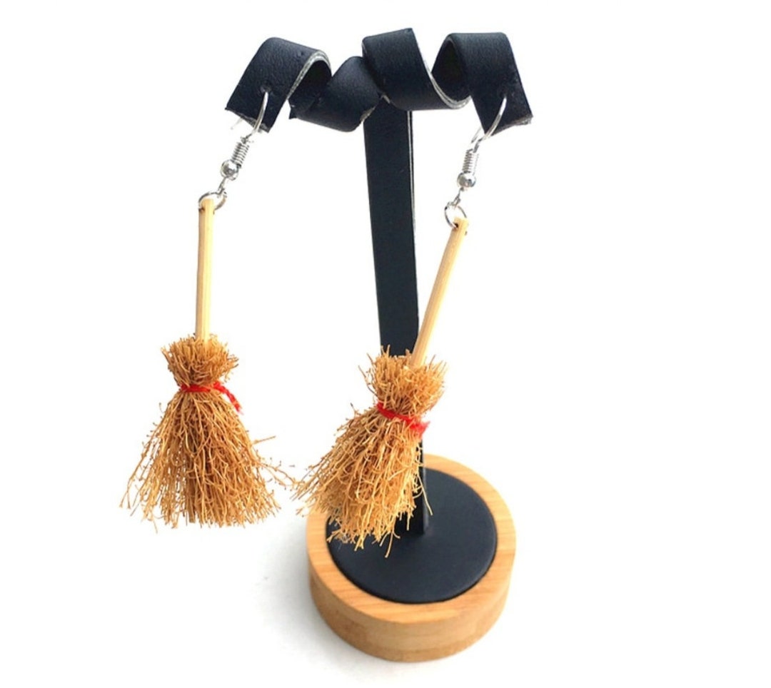 Earrings Witch Broomstick Trick or Treat Halloween Etsy