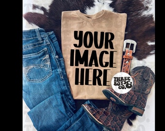 coyote brown mockup | western mockup | toddler tee mockup| cowboy mockup