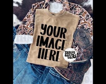 western boy mockup | toddler mockup | coyote brown rabbit skins mockup | country mockup