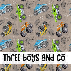 Monster trucks seamless | boy seamless | toddler boy seamless