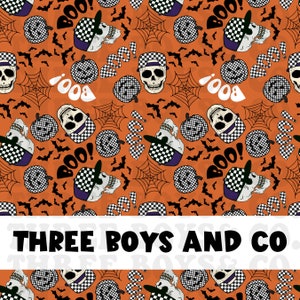 Orange checkered skully seamless | Halloween seamless | boy seamless