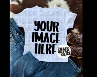 white tee mockup | western mockup | country mockup | boy mockup