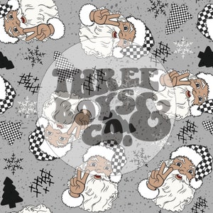 Trendy Santa seamless | checkered Santa seamless | checkered seamless | holiday seamless