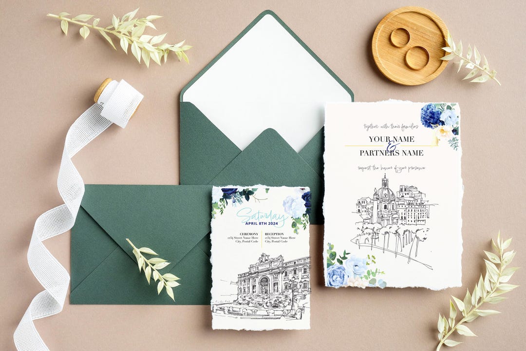 Italy Themed Wedding Invitation Customizable Template - Etsy