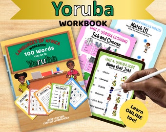 Cahier d'exercices en téléchargement numérique pour l'apprentissage des langues africaines yoruba / Feuilles de calcul imprimables / PDF à remplir