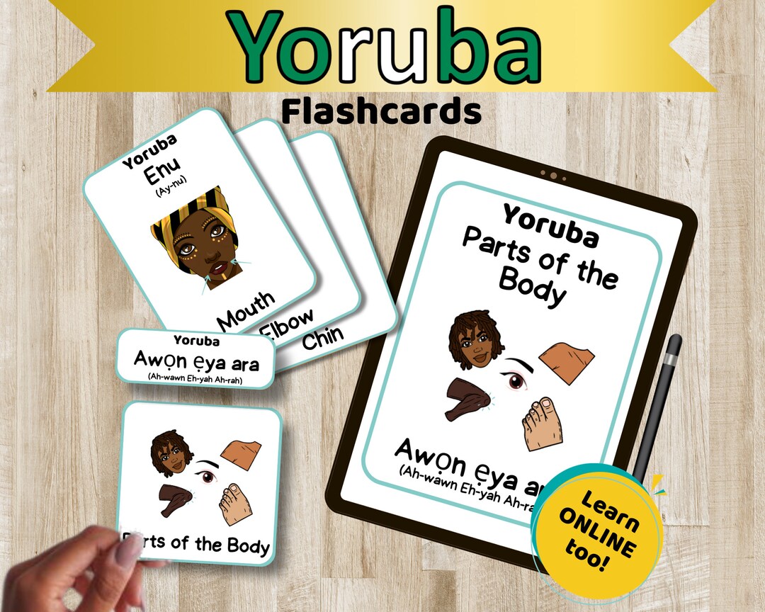 Yoruba Parts of the Body Flashcards 40 Digital African Etsy