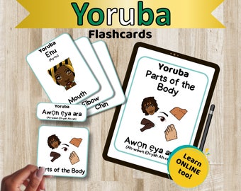 Cartes flash sur les parties du corps yoruba : apprentissage des langues africaines (téléchargement numérique)