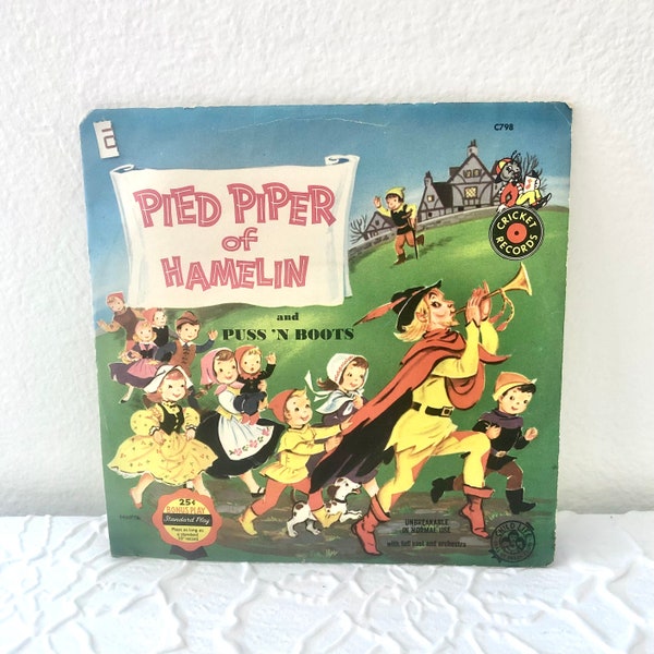 1953 Cricket Records ‘The Pied Piper of Hamlin’ 45 RPM Vinyl Record