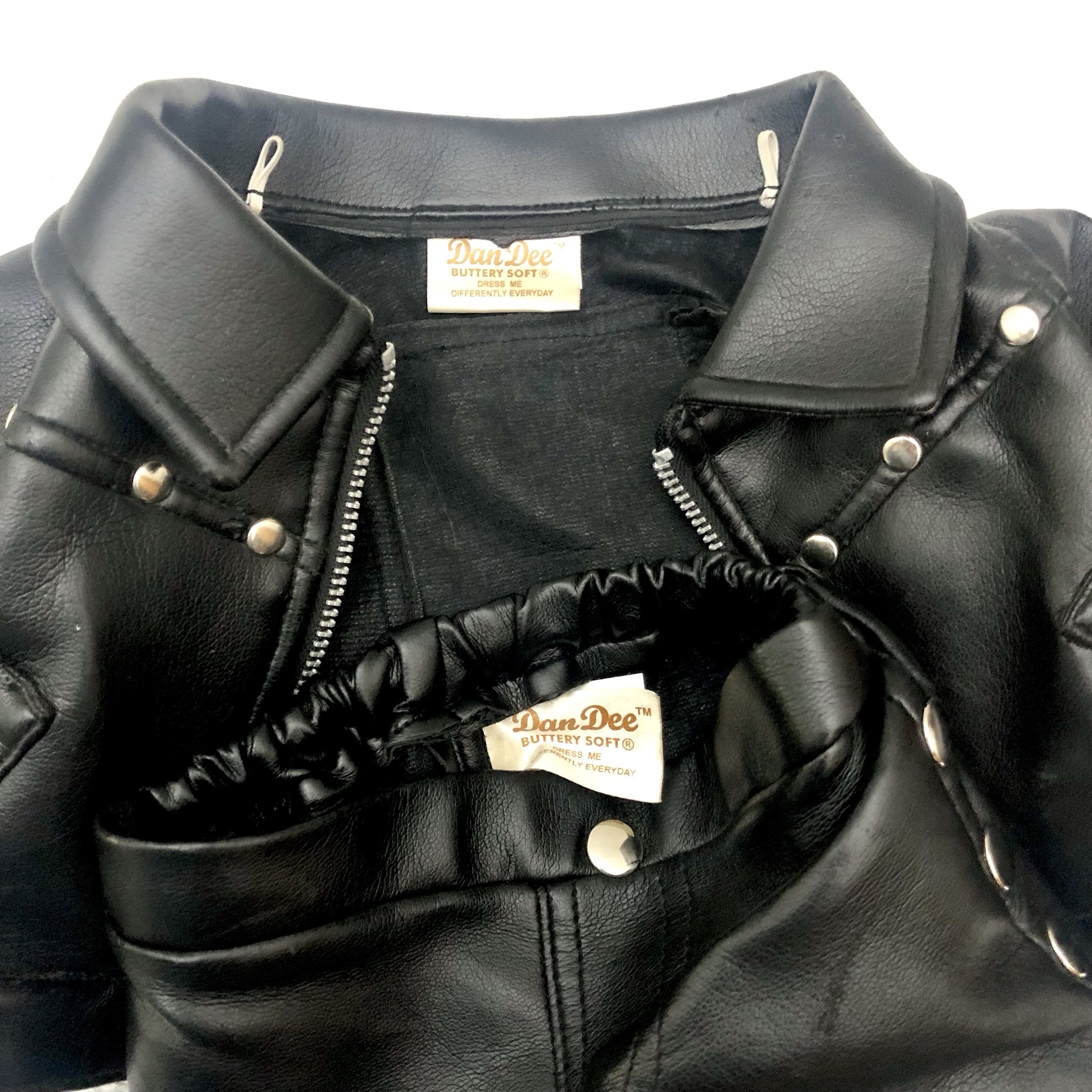 【 VINTAGE 】 Teddy Jacket Vermont Teddy Bear Brown 16” And Biker Outfit Leather Jacket