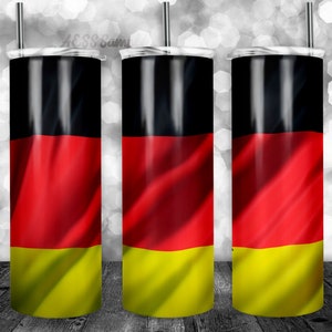 Deutschland Flagge Straight Tumbler Design | 20oz Becher | Becher wrap | Tumbler Designs | PNG Sublimation Design | Deutsch