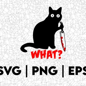 Katze What Design | PNG SVG EPS | Toll für T-Shirts, Aufkleber, Sticker etc | Cricut | Layered Vektordateien | Tshirt Design | Lustige Katze