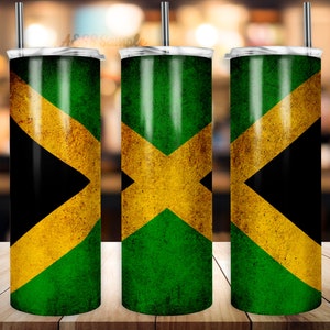 Jamaikanische Flagge Becher Design | 20oz Becher | Becher wrap | Tumbler Designs | PNG Sublimation Design | Jamaika