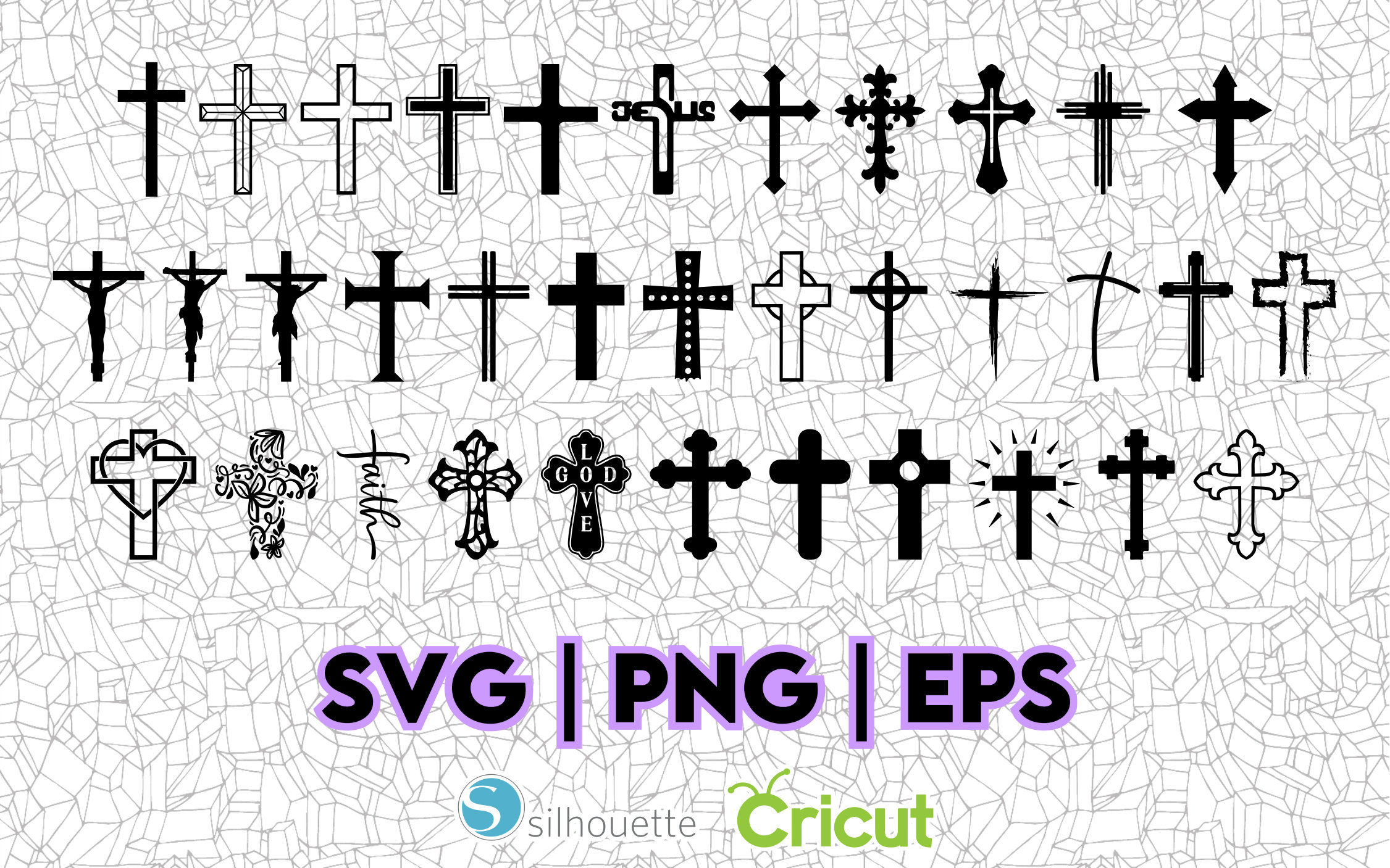 Jesus Cross Bundle | SVG PNG EPS | Great for T-shirts, Decals, Stickers ...
