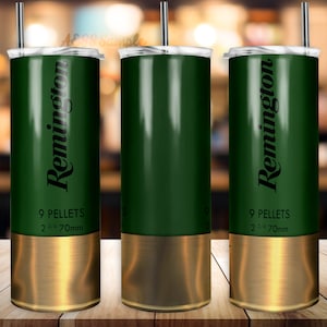 Green Shotgun Shell Tumbler Design | 20oz Tumblers | Tumbler Wrap | Tumbler Designs | PNG Sublimation Design | Army Ammunition