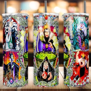 Villains Tumbler Design | 20oz Tumblers | Tumbler Wrap | Tumbler Designs | PNG Sublimation Design | Evil