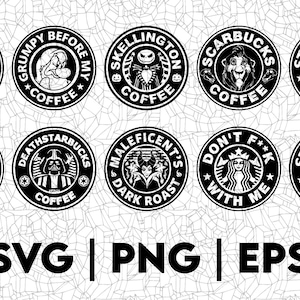 Variedade de design de desenhos animados de café | PNG SVG EPS | Ótimo para camisetas, decalques, adesivos etc. Cricut | Arquivos vetoriais em camadas | Design de camisetas