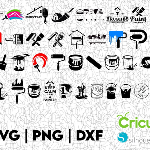 Maler SVG Dateien, PNG Dfx, Toll für TShirts, Decals, Sticker und mehr, Craft Svg, Layered Vektor Dateien, Png Dateien, Painting Company