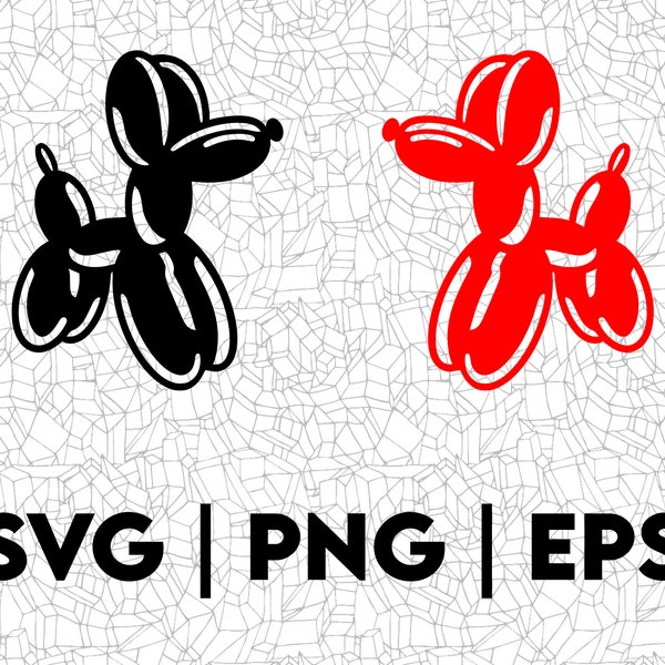 Balloon Dog Design | PNG SVG EPS | Great for T-Shirts, Decals, Stickers etc | Cricut | Layered Vector Files | Tshirt Design | Dog Balloon