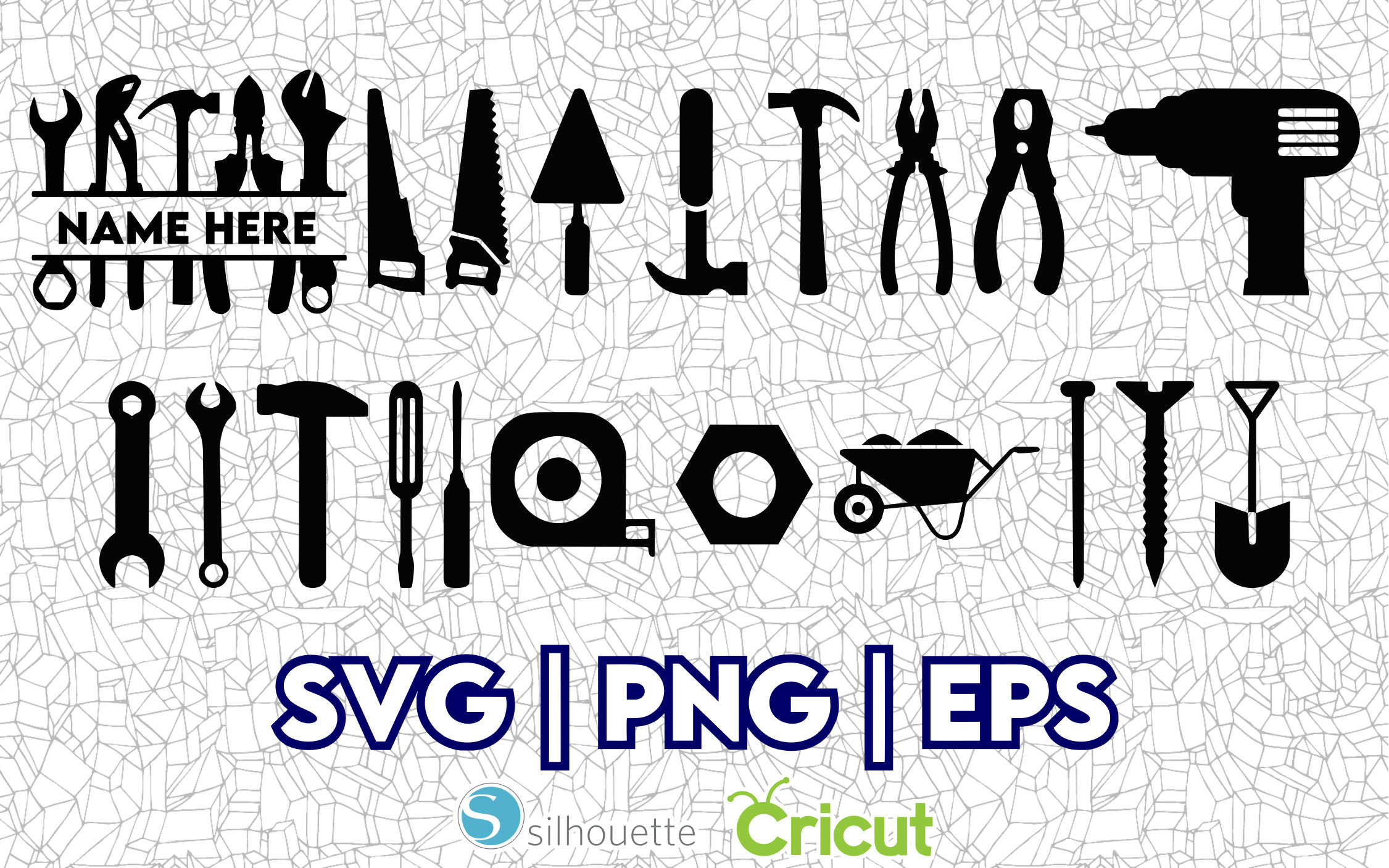 Custom Vector Tools Tool Designs Assortment | PNG SVG EPS | Great for T-shirts, Decals ...