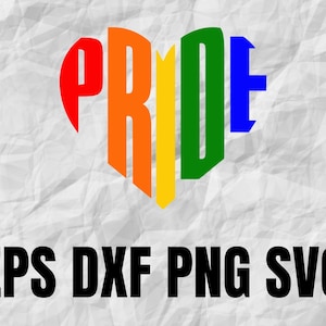 Pride Heart Design | EPS DXF png svg | Geweldig voor T-shirts, stickers, stickers etc | | Cricut Gelaagde vectorbestanden | Trots | Lgbtq+