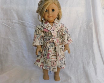 Roupão de flanela para boneca American Girl
