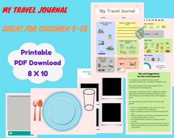 My Travel Journal. Kids Activity Sheets
