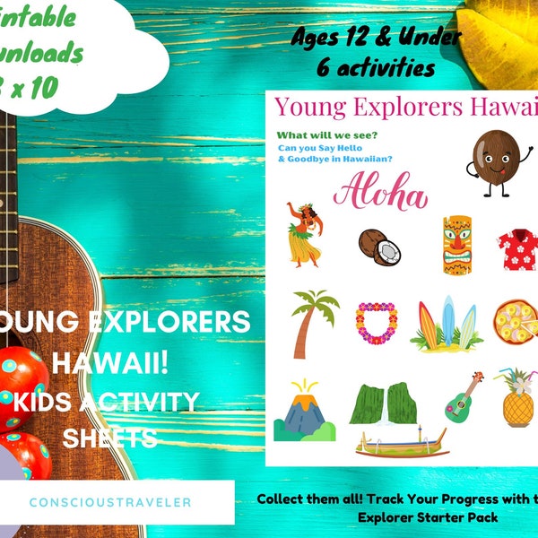 Young Explorers Hawaii! Kids Activity Sheets