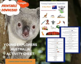 Young Explorers Australia! Kids Activity Sheets