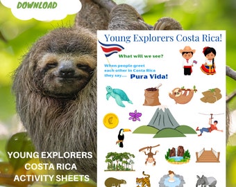 Young Explorers Costa Rica!  Kids Activity Sheets