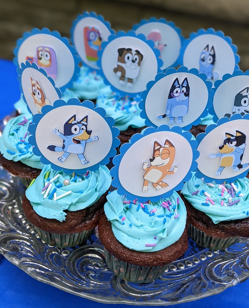 Bluey Cupcake Toppers Etsy Canada