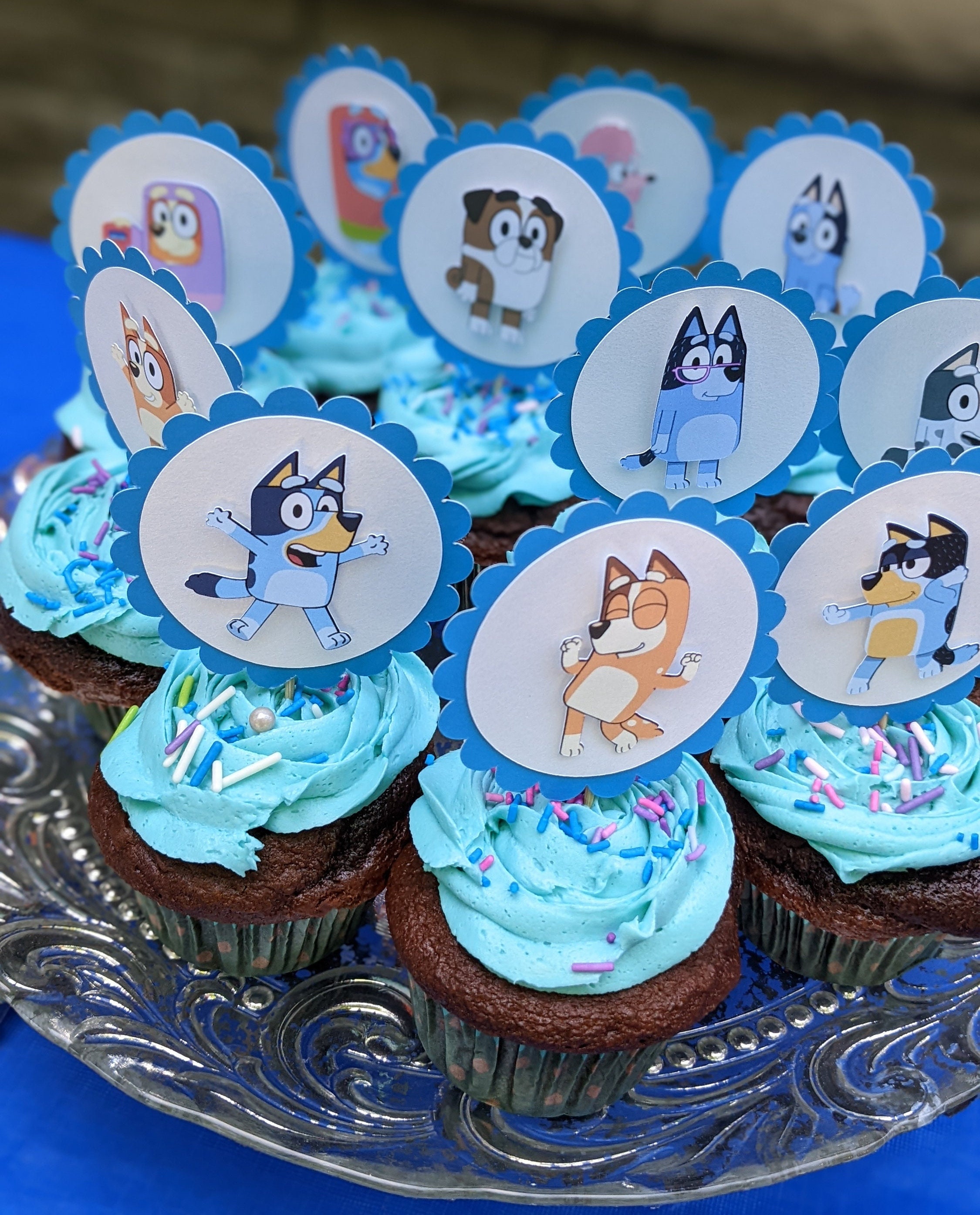 Bluey Cupcake Toppers Etsy Canada