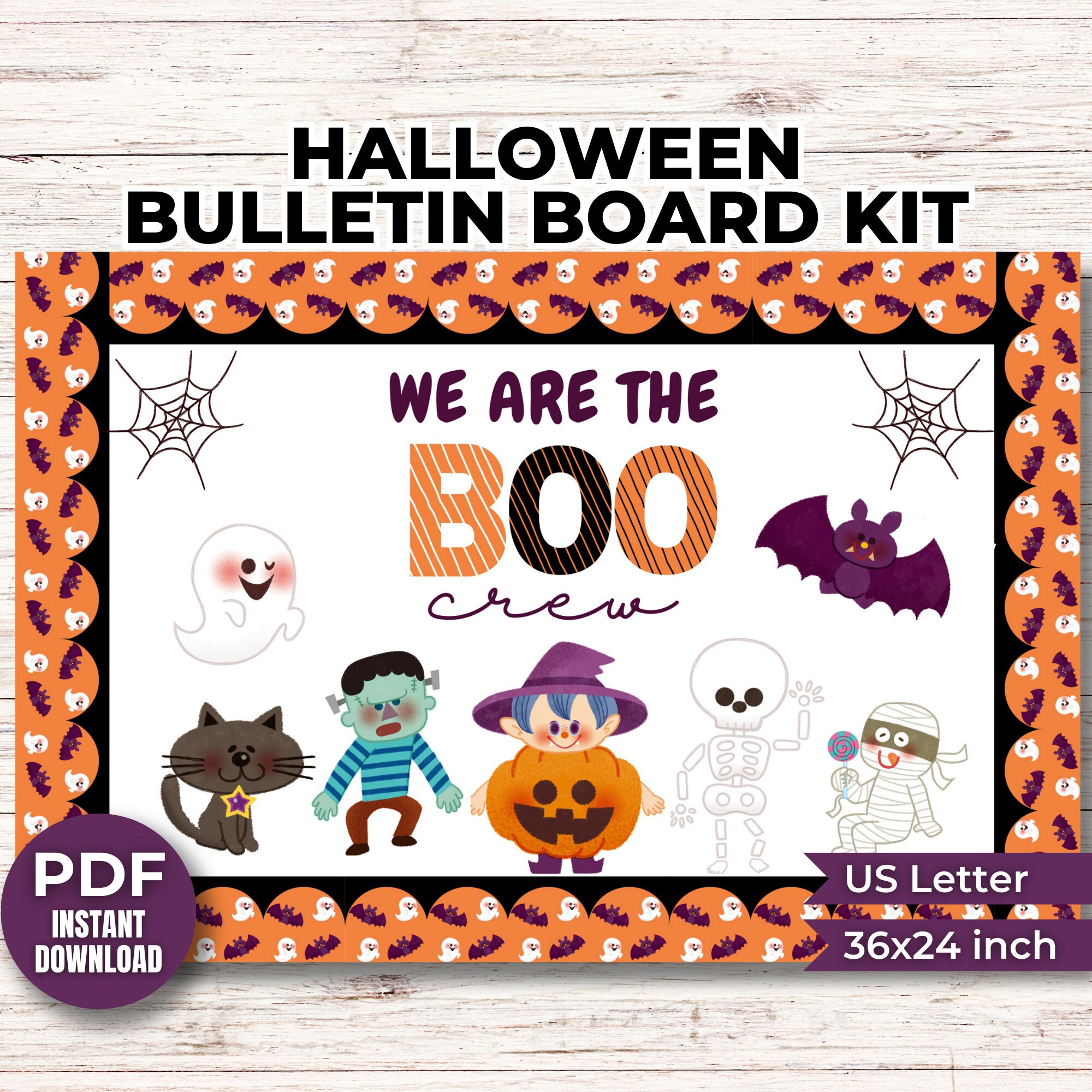 Halloween Bulletin Board Kit Fall Themed Bulletin Board Decor Set ...