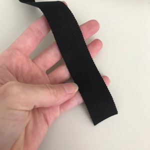 1&quot; wide black rayon grosgrain ribbon BTY