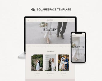 Squarespace Template for Wedding Photographers, Elegant Photography Squarespace 7.1 Template, Photography Portfolio, Wedding Website Design