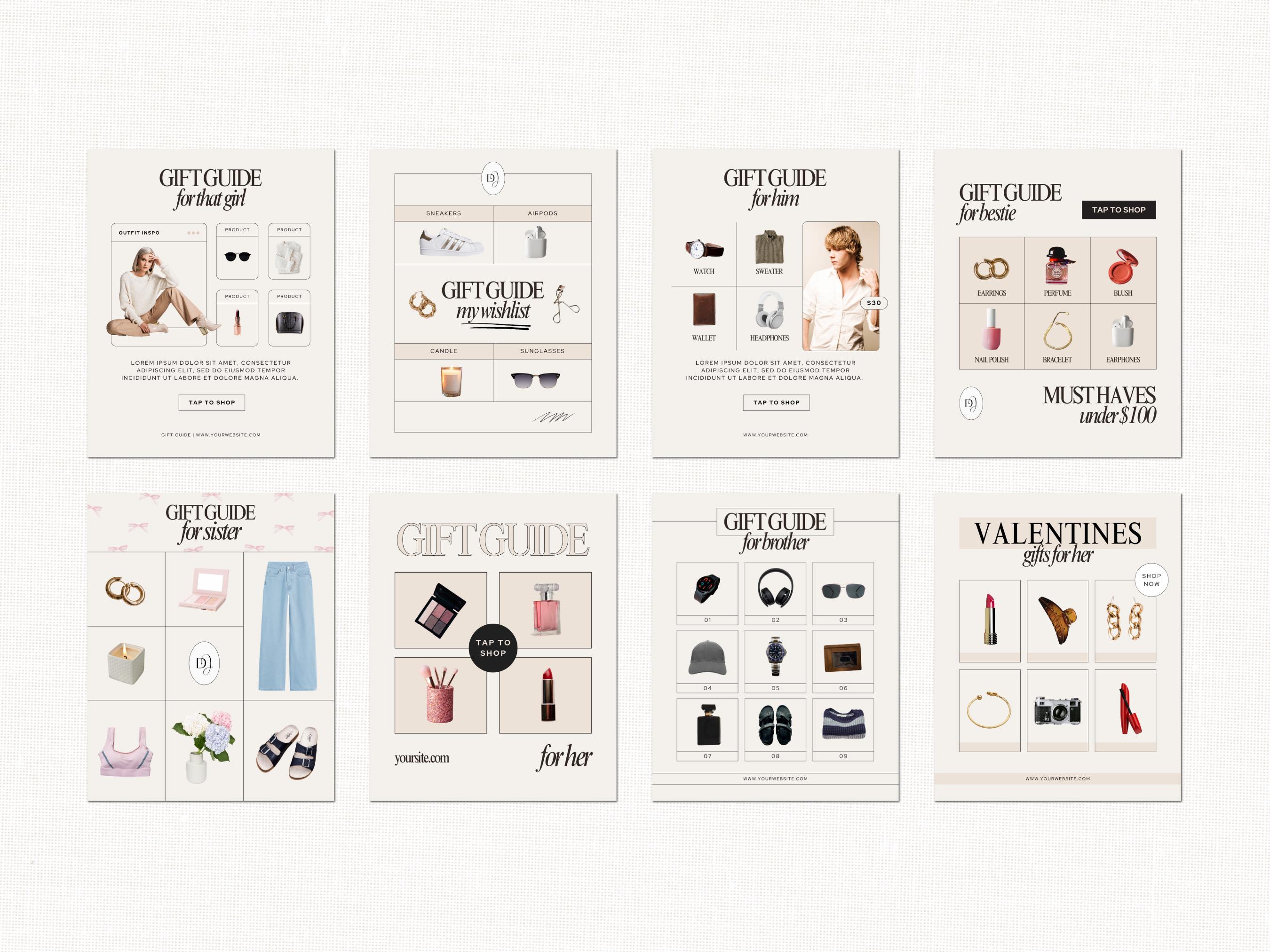 LTK Gift Guide Template, Social Media Template, Gift Guide Pin Template ...