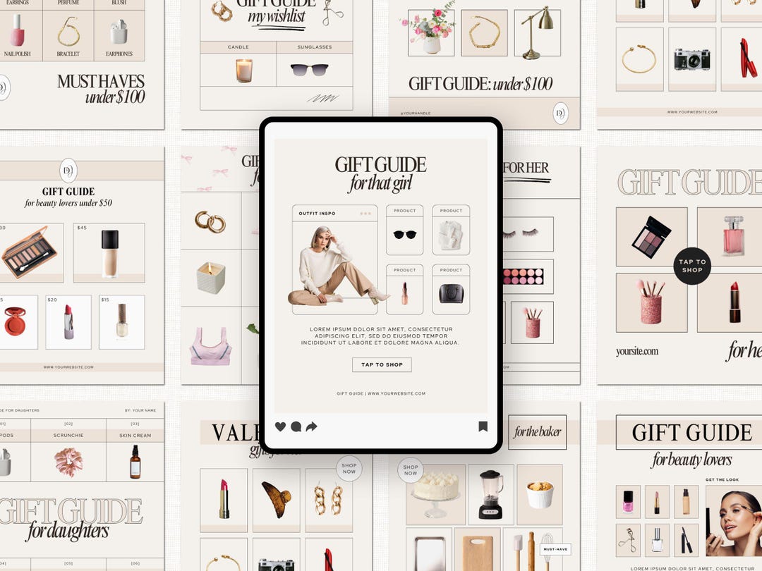 LTK Gift Guide Template, Social Media Template, Gift Guide Pin Template ...