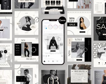E-commerce Instagram Templates, Instagram Templates For Fashion, Customizable Social Media Templates, Instagram Posts for Online Shops