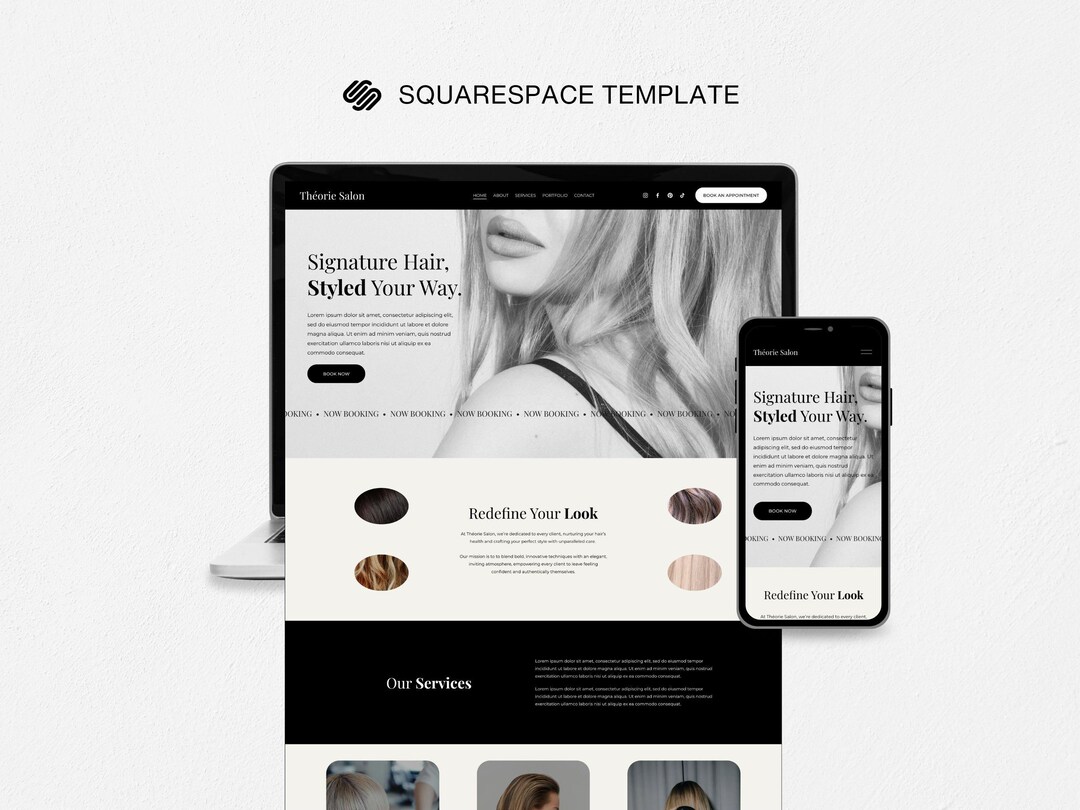 Squarespace Template for Hair Stylists, Squarespace 7.1 Hair Salon