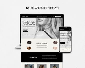 Squarespace Template for Hair Stylists, Squarespace 7.1 Hair Salon Template, Squarespace Beauty Salon Template, Salon Squarespace Website