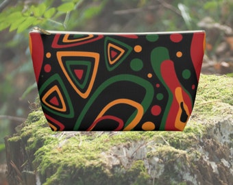 Africa Pattern Cosmetic Bag, African Makeup Bag, African Pouch for Women, Travel Toiletry Bag, Black Woman Bag, Black Girl Bag
