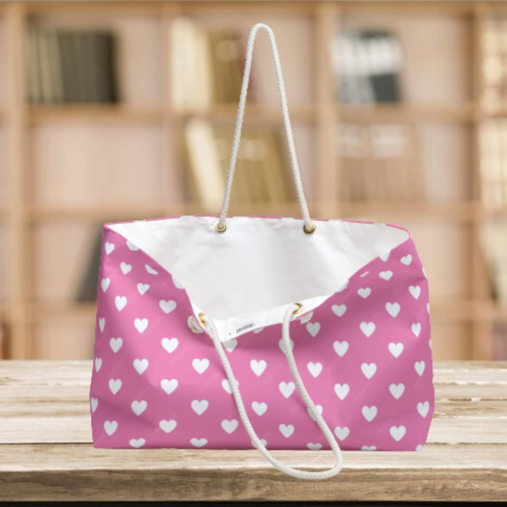 Hot Pink Color Weekender Bag, Solid Bright Pink Color 24x13 Designer  Modern Essential Market Large Tote Bag- Made in USA