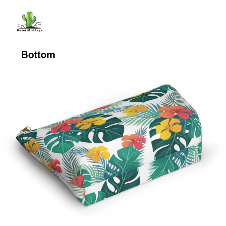 Personalisierte tropische Blumenkosmetiktasche - T-Bottom Zubehör Tasche - Kabel & Ladegeräte Organizer - Federmäppchen - 2 Größen Bild 10